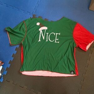 Rok the Box Naughty Nice oversized crop tee, M